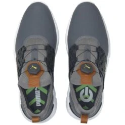 Puma Ignite Articulate Disc Golf Shoes Quiet Shade/Team Gold -EliteGolf Store puma ignite articulate disc golf shoes quiet shade team gold top itempicture