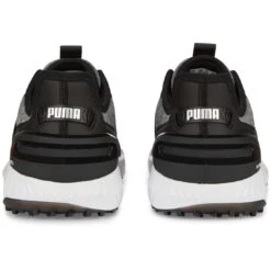 Puma Ignite Elevate Golf Shoes Black/Silver -EliteGolf Store puma ignite elevate golf shoes black silver 376077 02 heel itempicture