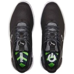 Puma Ignite Elevate Golf Shoes Black/Silver -EliteGolf Store puma ignite elevate golf shoes black silver 376077 02 top itempicture