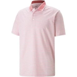 Puma MATTR Feeder Stripe Polo -EliteGolf Store puma mattr feeder stripe polo flamingo pink itempicture