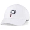 Puma Pars And Stripes P Classic Adjustable Hat -EliteGolf Store puma pars and stripes p classic adjustable hat bright white itempicture