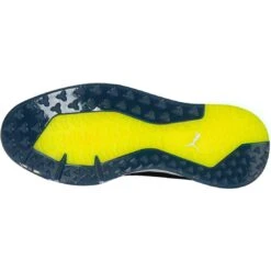 Puma Proadapt Alphacat Disc Golf Shoes Peacoat/Silver/Safety Yellow -EliteGolf Store puma proadapt alphacat disc golf shoes peacoat silver sole itempicture