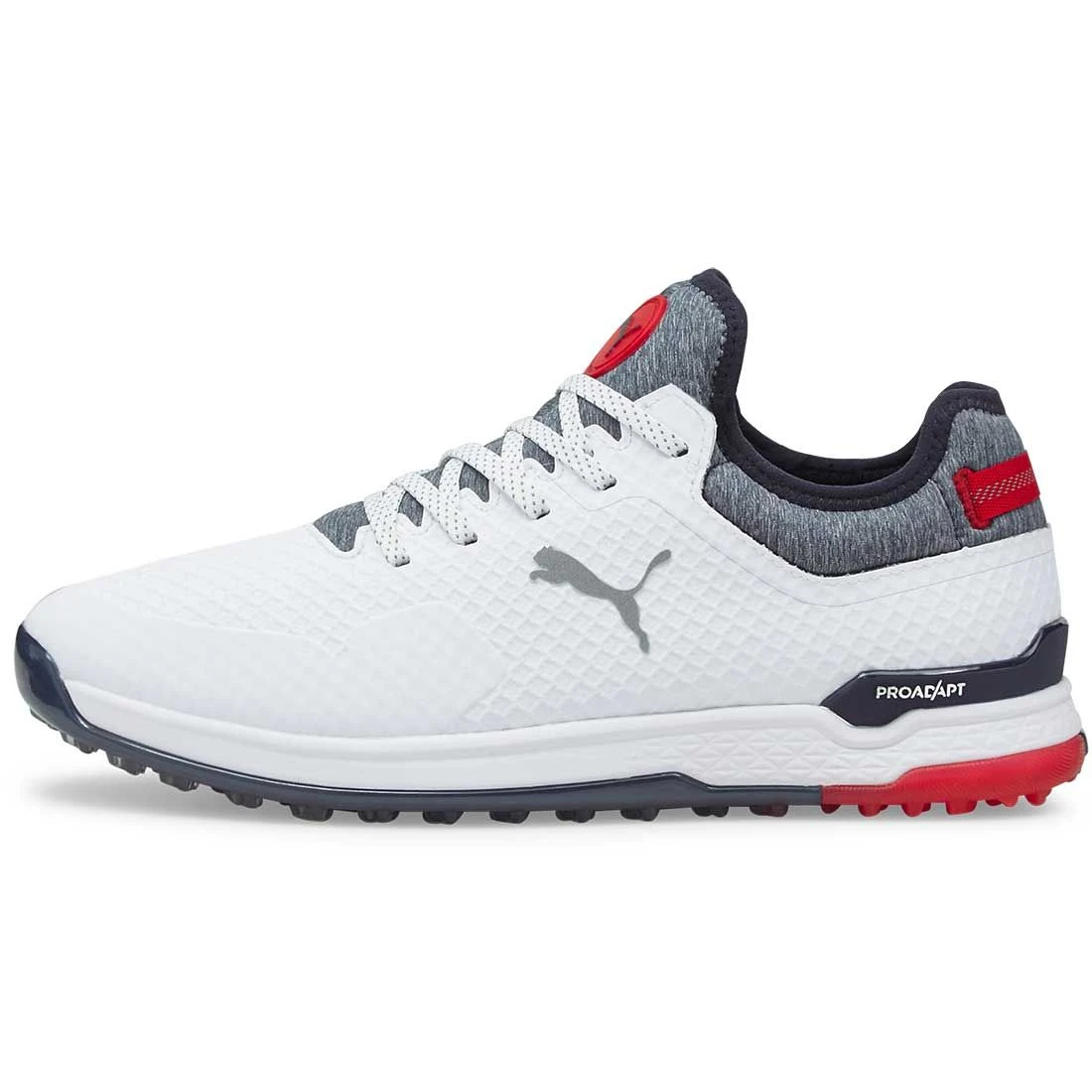 Puma Proadapt Alphacat Golf Shoes White/Navy Blazer/High Risk Red 2 Puma Proadapt Alphacat Golf Shoes White/Navy Blazer/High Risk Red