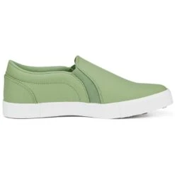Puma Women's Tustin Fusion Slip-On Golf Shoes Dusty Green/White -EliteGolf Store puma womens laguna tustin slipon sunset pink white 376783 04 profile2 itempicture