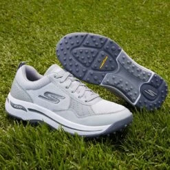 Skechers GO GOLF Arch Fit Line Up Golf Shoes Grey -EliteGolf Store skechers go golf arch fit line up golf shoes grey beauty itempicture