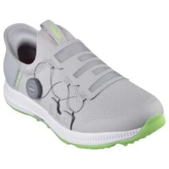 Skechers GO GOLF Elite 5 Slip 'In Golf Shoes Grey/Lime -EliteGolf Store skechers go golf elite 5 slip in shoes grey lime 214066 glm front itempicture