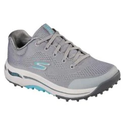 Skechers Women's GO GOLF Arch Fit Balance Golf Shoes Grey/Blue -EliteGolf Store skechers womens go golf arch fit balance golf shoes grey blue toe