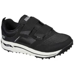 Skechers Women's GO GOLF Arch Fit Front Nine Golf Shoes Black/White -EliteGolf Store skechers womens go golf arch fit front nine golf shoes black white toe itempicture