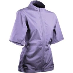 Sun Mountain Women's Monsoon Short Sleeve Rain Jacket -EliteGolf Store sun mountain 2023 womens monsoon ss rain jacket lavender itempicture