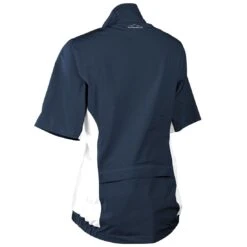 Sun Mountain Women's Monsoon Short Sleeve Rain Jacket -EliteGolf Store sun mountain 2023 womens monsoon ss rain jacket navy back itempicture