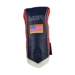 Sun Mountain Leather Hybrid Headcover -EliteGolf Store sun mountain leather hybrid headcover navy red white