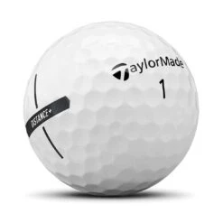 TaylorMade Distance+ Golf Balls -EliteGolf Store taylormade 2021 distance plus white golf balls side stamp 1