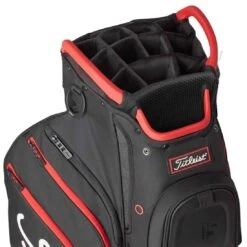 Titleist Cart 15 Cart Bag 15 Titleist Cart 15 Cart Bag -EliteGolf Store titleist 2022 cart 15 cart bag black black red top itempicture 1