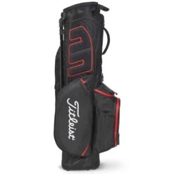 Titleist Players 4 Stadry Stand Bag -EliteGolf Store titleist 2023 players 4 stadry stand bag black black red back itempicture