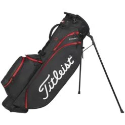 Titleist Players 4 Stadry Stand Bag -EliteGolf Store titleist 2023 players 4 stadry stand bag black black red itempicture