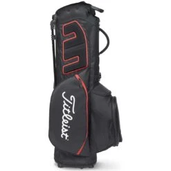 Titleist Players 5 Stand Bag -EliteGolf Store titleist 2023 players 5 stand bag black black red back itempicture