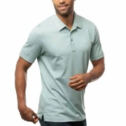 TravisMathew The Zinna Polo 29 TravisMathew The Zinna Polo -EliteGolf Store travismathew 2023 the zinna polo heather bearl green side itempicture