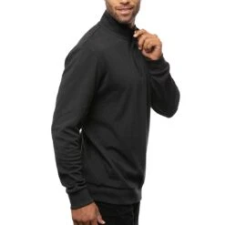 TravisMathew Cloud Quarter Zip 2.0 -EliteGolf Store travismathew cloud quarter zip 2 0 black side itempicture