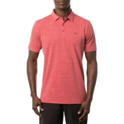 TravisMathew The Heater Polo -EliteGolf Store travismathew the heater polo heather scooter front itempicture