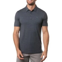 TravisMathew The Heater Polo -EliteGolf Store travismathew the heater polo vintage indigo front itempicture
