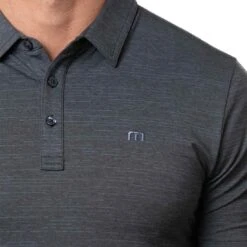 TravisMathew The Heater Polo -EliteGolf Store travismathew the heater polo vintage indigo logo itempicture