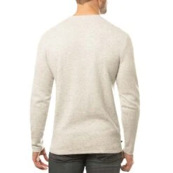 TravisMathew Cloud Waffle Crew -EliteGolf Store travismathew waffle cloud crew heather light grey back itempicture