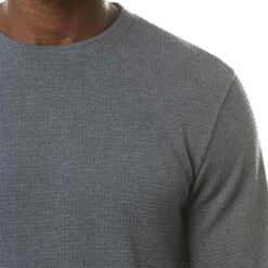 TravisMathew Cloud Waffle Crew -EliteGolf Store travismathew waffle cloud crew vintage indigo logo itempicture