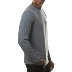 TravisMathew Cloud Waffle Crew -EliteGolf Store travismathew waffle cloud crew vintage indigo side itempicture