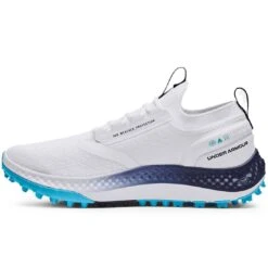 Under Armour Charged Phantom SL Golf Shoes White/Navy -EliteGolf Store under armour charged phantom sl golf shoes white navy spine itempicture