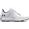 Under Armour HOVR Drive 2 Golf Shoes White/Metallic Silver -EliteGolf Store under armour hovr drive 2 golf shoes white metallic silver profile itempicture
